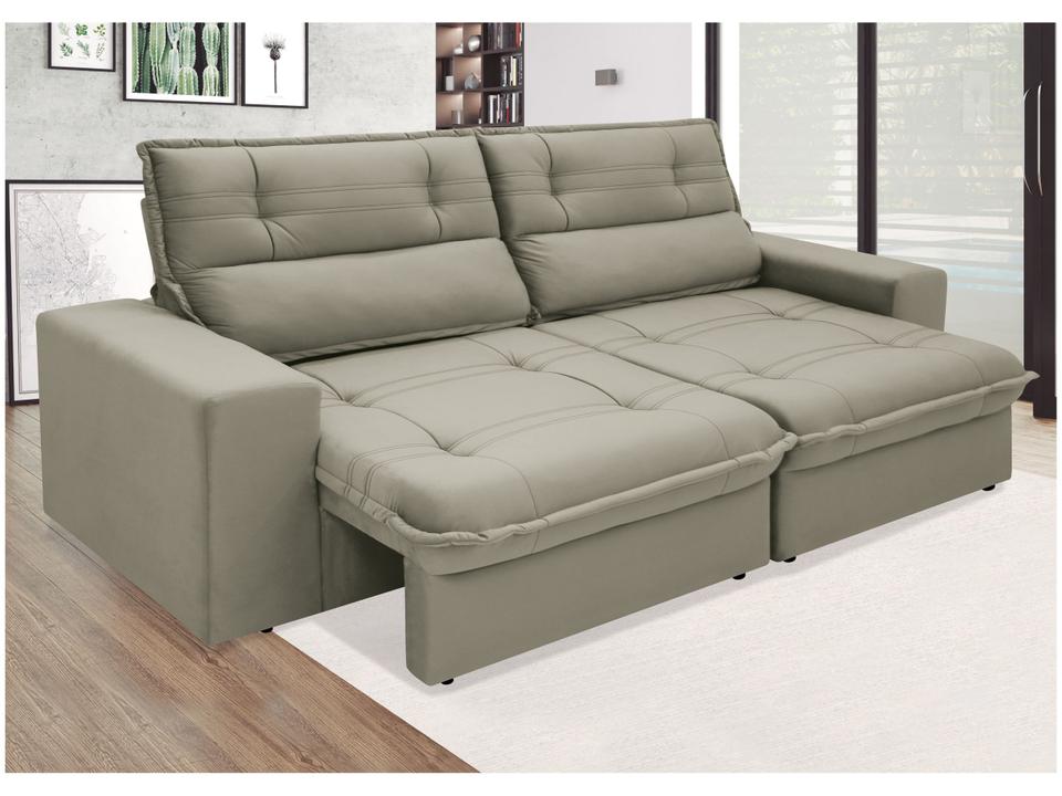 Sofá 4 Lugares Retrátil Reclinável Suede Palatino Linoforte - 5