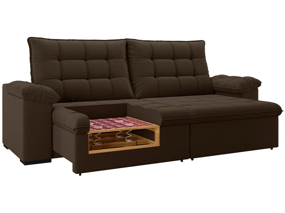 Sofá 4 Lugares Retrátil Reclinável Suede Veludo Dallas Flexforma Estofados - 3