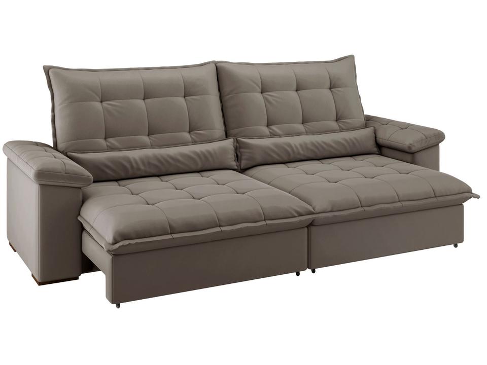 Sofá 4 Lugares Retrátil Reclinável Suede Veludo Molas Ensacadas Módena Flexforma Estofados - 4