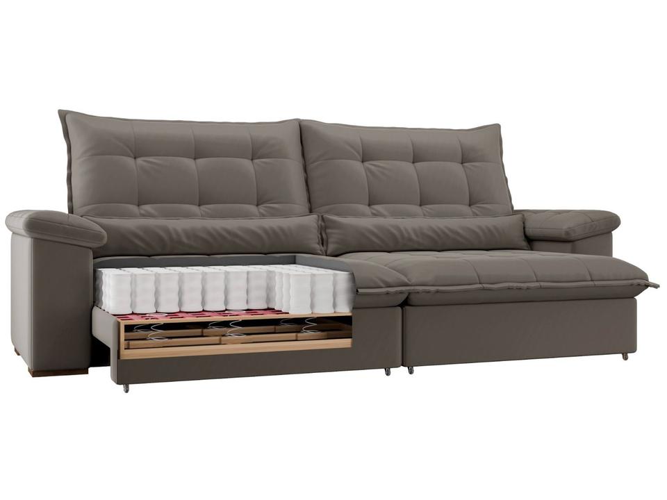 Sofá 4 Lugares Retrátil Reclinável Suede Veludo Molas Ensacadas Módena Flexforma Estofados - 5