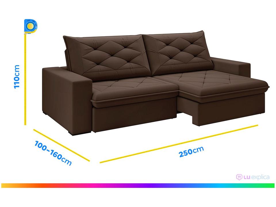 Sofá 4 Lugares Retrátil Reclinável Suede Veludo Premier Flexforma Estofados - 2