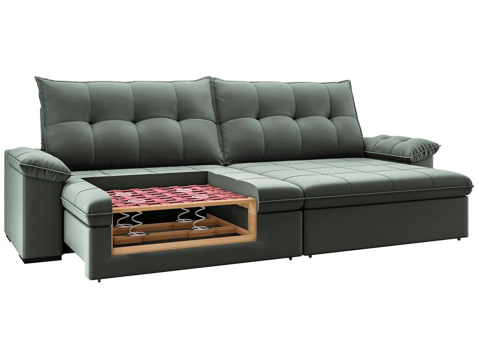 Sofá 4 Lugares Retrátil Reclinável Suede Veludo Triiton Flexforma Estofados - 4