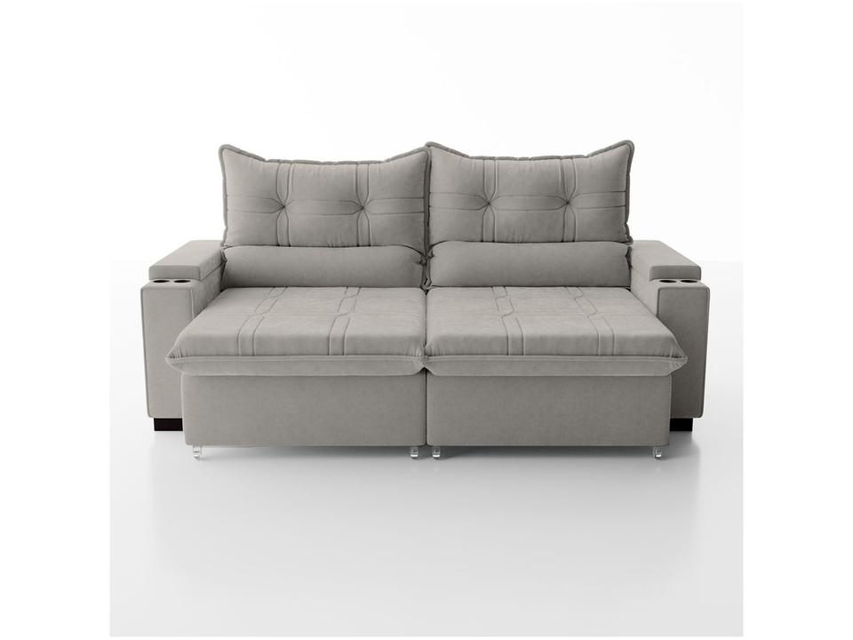 Sofá 4 Lugares Retrátil Reclinável Veludo Select Bloom Sol Colchões e Estofados - 1