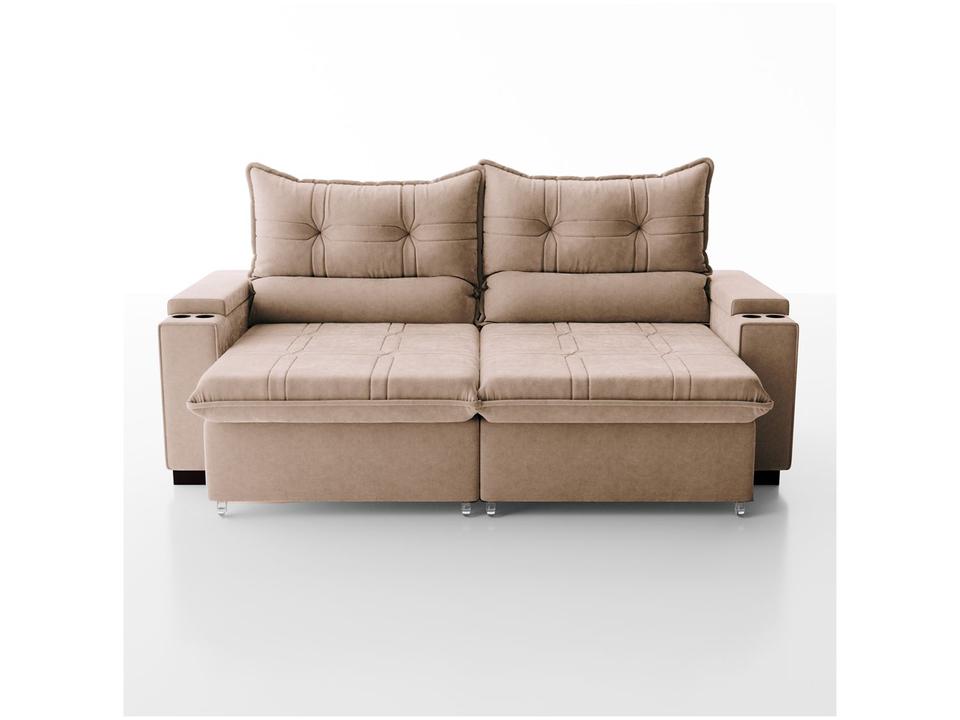 Sofá 4 Lugares Retrátil Reclinável Veludo Select Bloom Sol Colchões e Estofados - 1