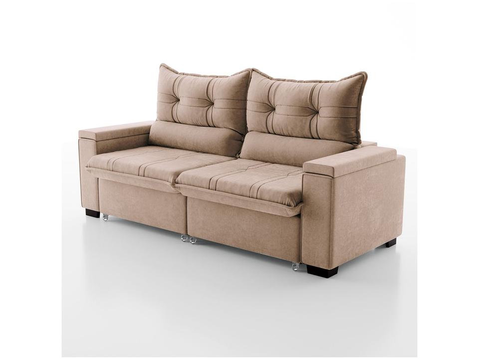 Sofá 4 Lugares Retrátil Reclinável Veludo Select Bloom Sol Colchões e Estofados - 2