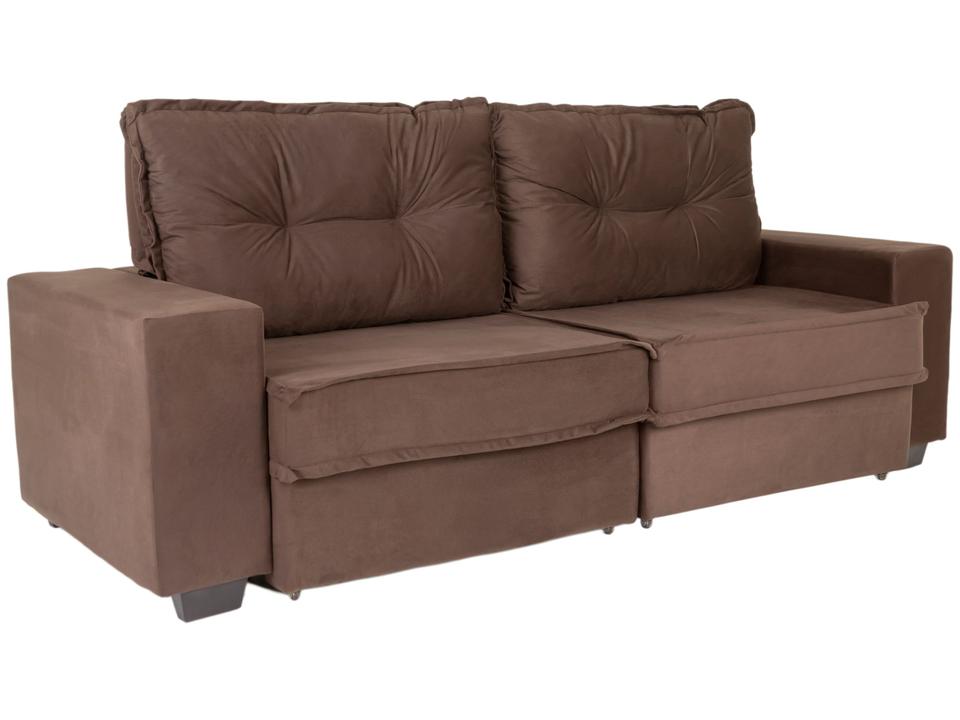 Sofá 4 Lugares Retrátil Reclinável Veludo Texas Besthouse - 3