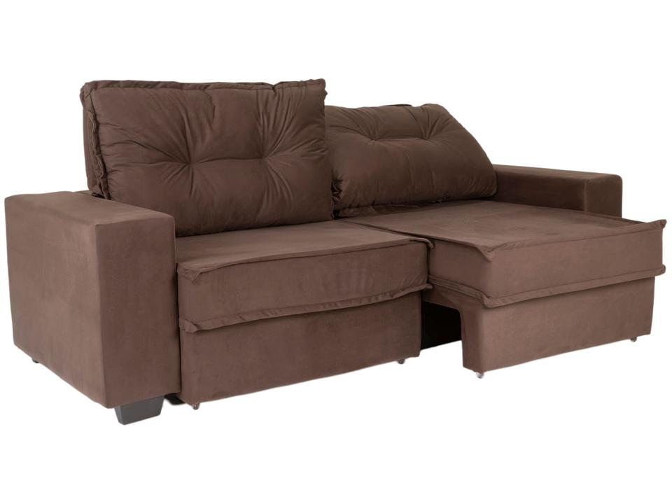 Sofá 4 Lugares Retrátil Reclinável Veludo Texas Besthouse - 5