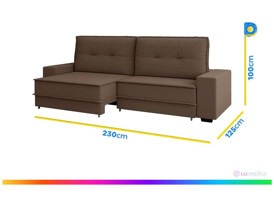 Sofá 4 Lugares Retrátil Reclinável Veludo Texas Besthouse - 2