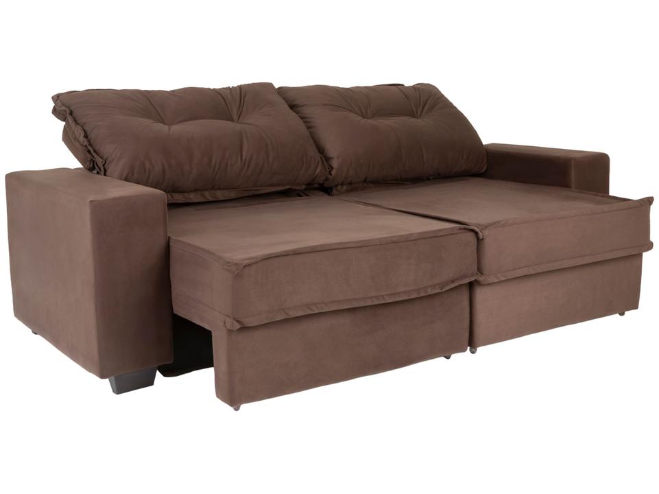 Sofá 4 Lugares Retrátil Reclinável Veludo Texas Besthouse - 6