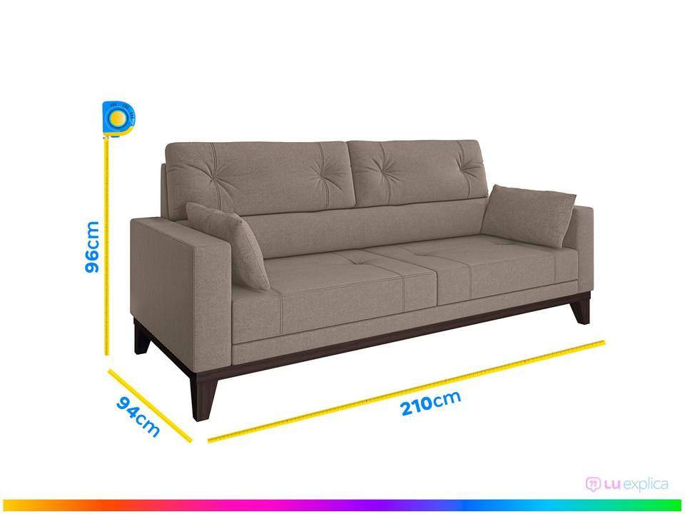 Sofá 4 Lugares Suede Cannes Linoforte - 2