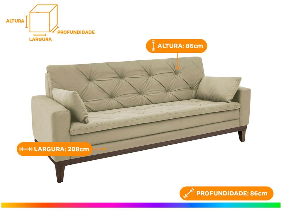 Sofá 4 Lugares Suede Vivaldi Linoforte - 3