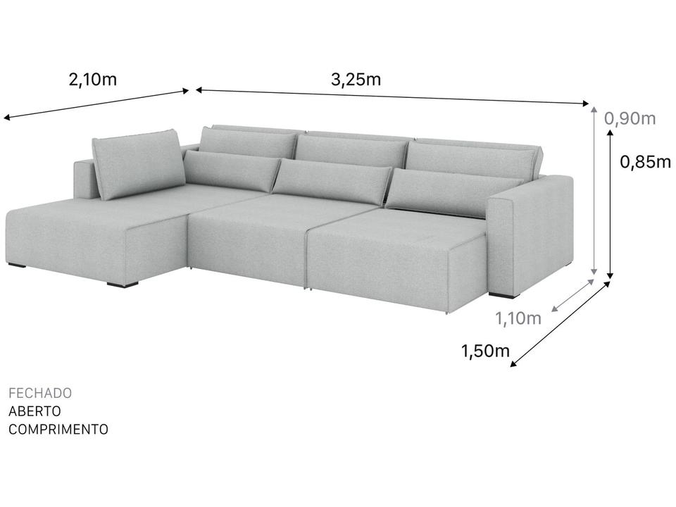 Sofá 6 Lugares Retrátil Reclinável Mediterrâneo Abruzzo Flexforma Estofados - 2
