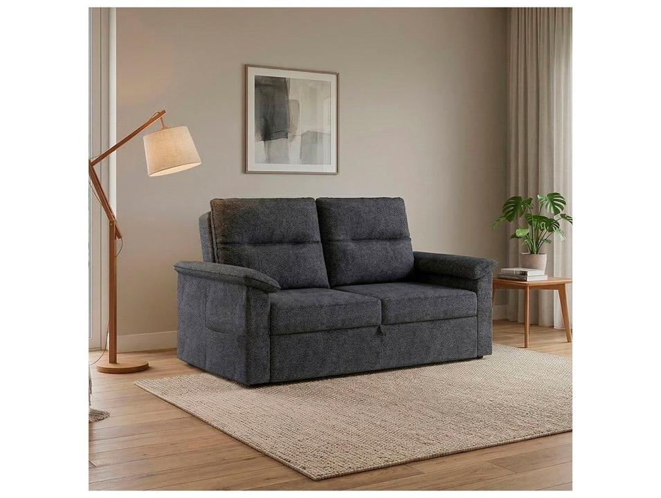 Sofá-cama 2 Lugares Casal Reclinável Veludo Loft Matrix Tiffany - 2