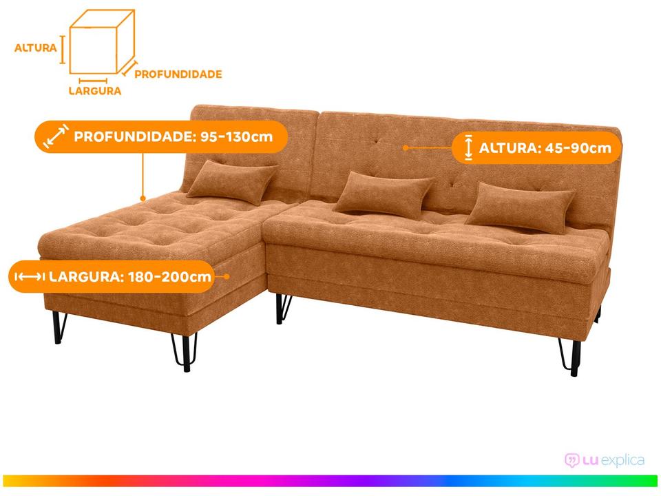 Sofá-cama 2 Lugares Casal Reclinável Veludo Matrix Nice - 2