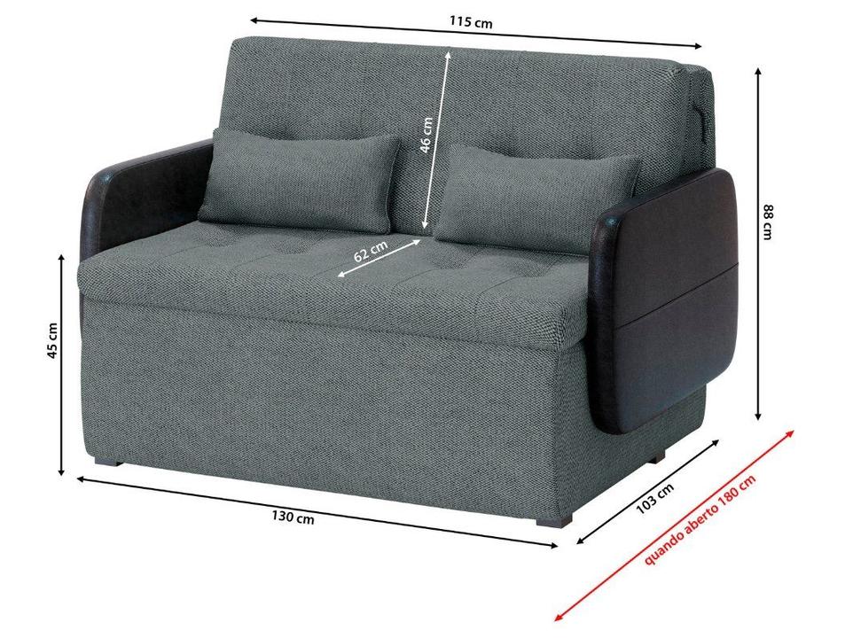Sofá-cama 2 Lugares Casal Reclinável Veludo Napoli Matrix Sissy - 3