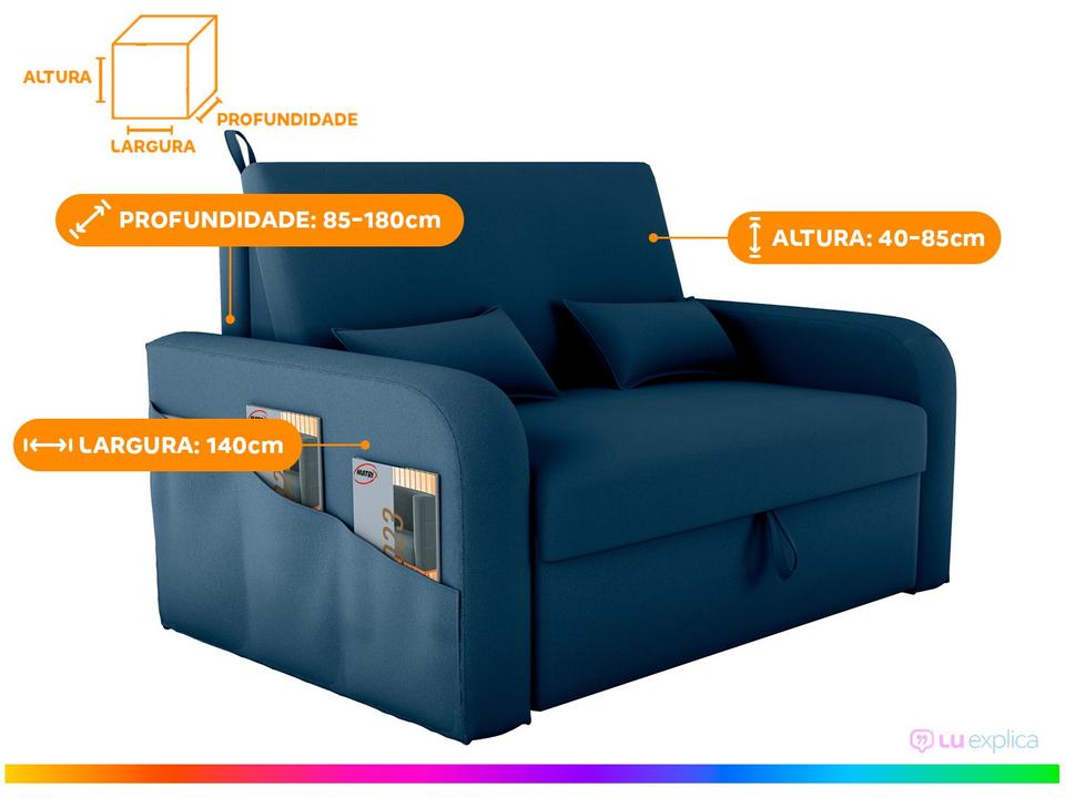 Sofá-cama 2 Lugares Casal Veludo Matrix Lady Dai - 2