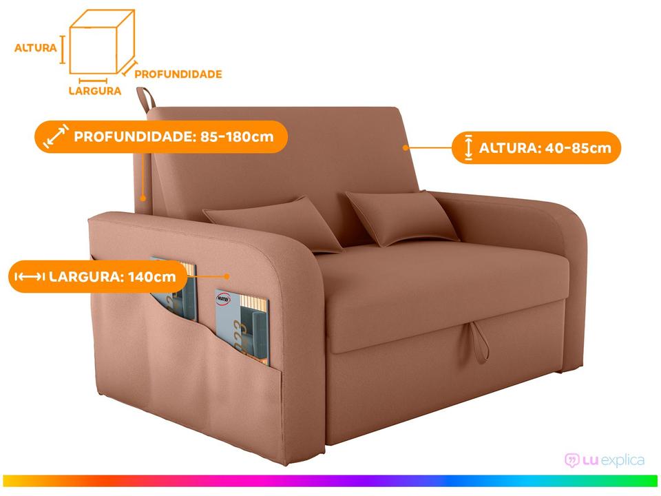 Sofá-cama 2 Lugares Casal Veludo Matrix Lady Dai - 2