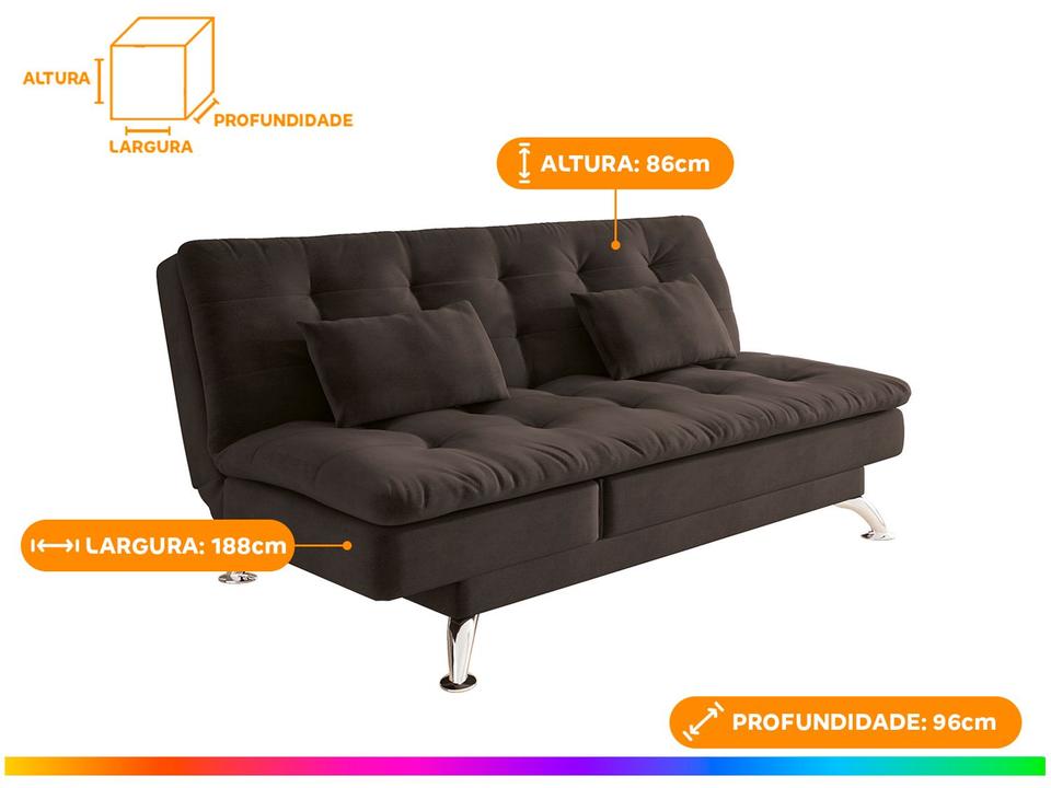 Sofá-cama 3 Lugares Reclinável Linoforte Jade - 2