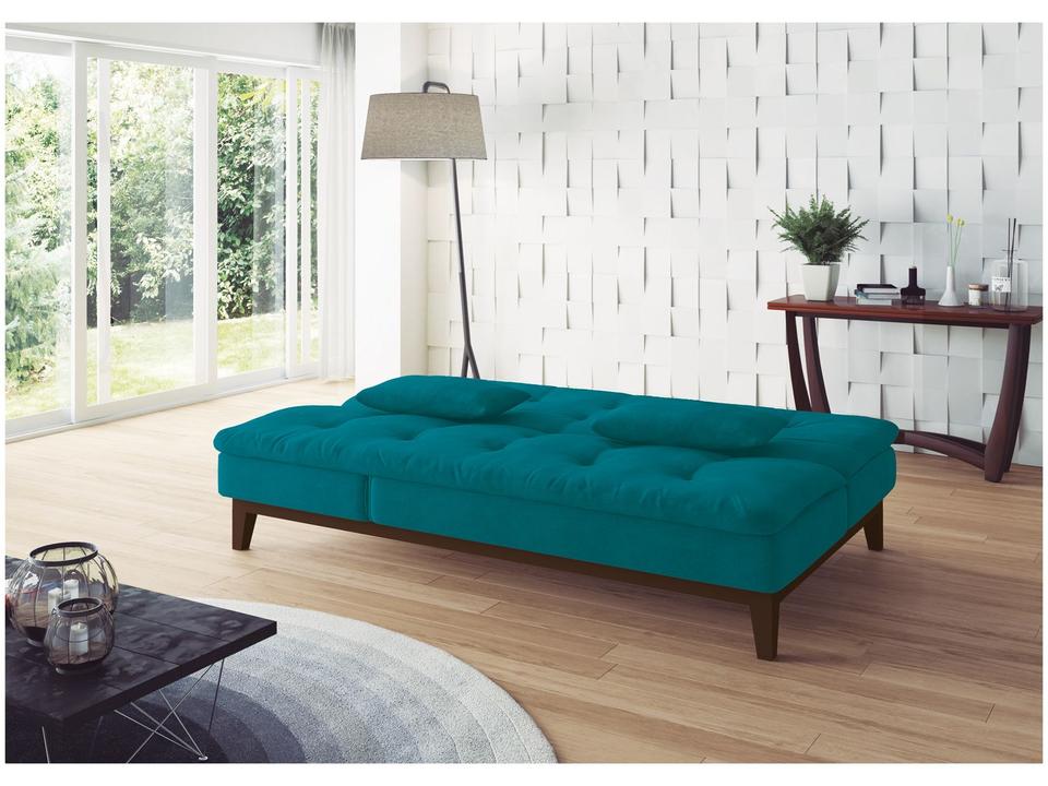 Sofá-cama 3 Lugares Reclinável Suede Linoforte Jade - 7
