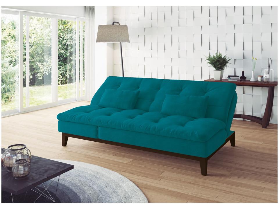 Sofá-cama 3 Lugares Reclinável Suede Linoforte Jade - 8