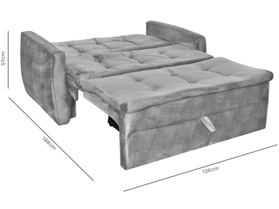 Sofá-cama Casal 2 Lugares Reclinável Suede Matrix Meg - 5