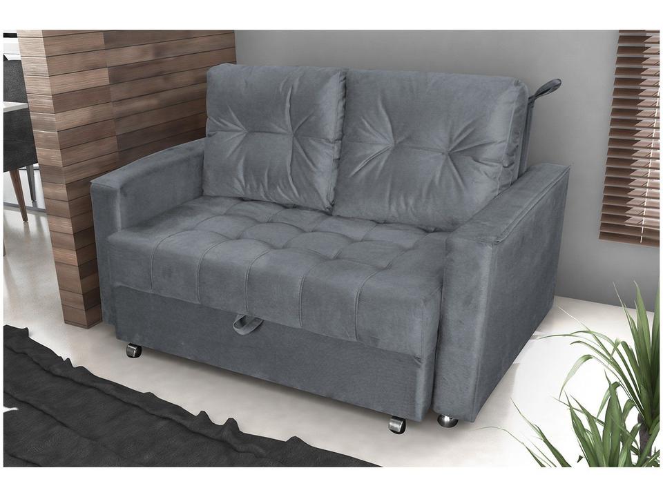 Sofá-cama Casal 2 Lugares Reclinável Veludo Matrix Drika - 4