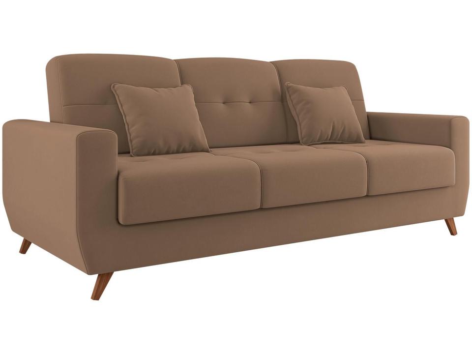 Sofá-cama Casal 3 Lugares com Baú Reclinável Veludo Matrix Pâmela - 4