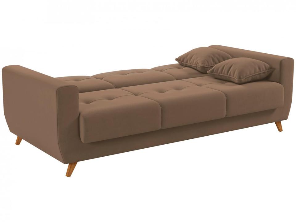Sofá-cama Casal 3 Lugares com Baú Reclinável Veludo Matrix Pâmela - 3