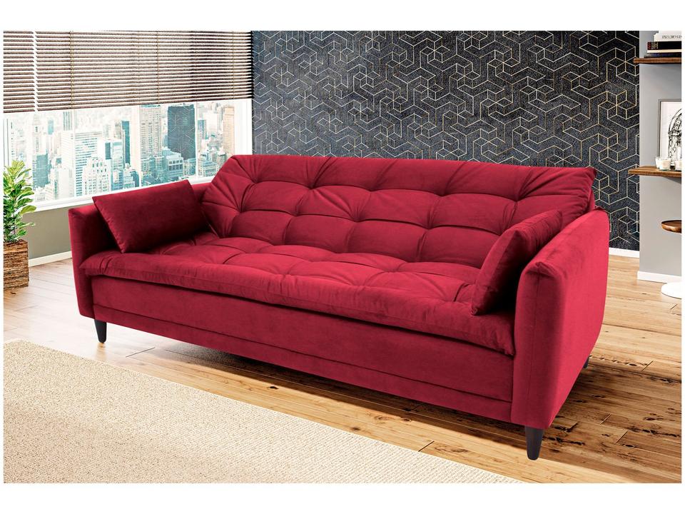 Sofá-cama Casal 3 Lugares Reclinável Suede Linoforte Estela - 7