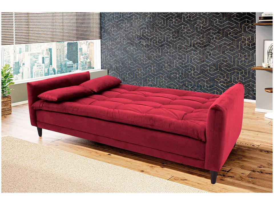 Sofá-cama Casal 3 Lugares Reclinável Suede Linoforte Estela - 3