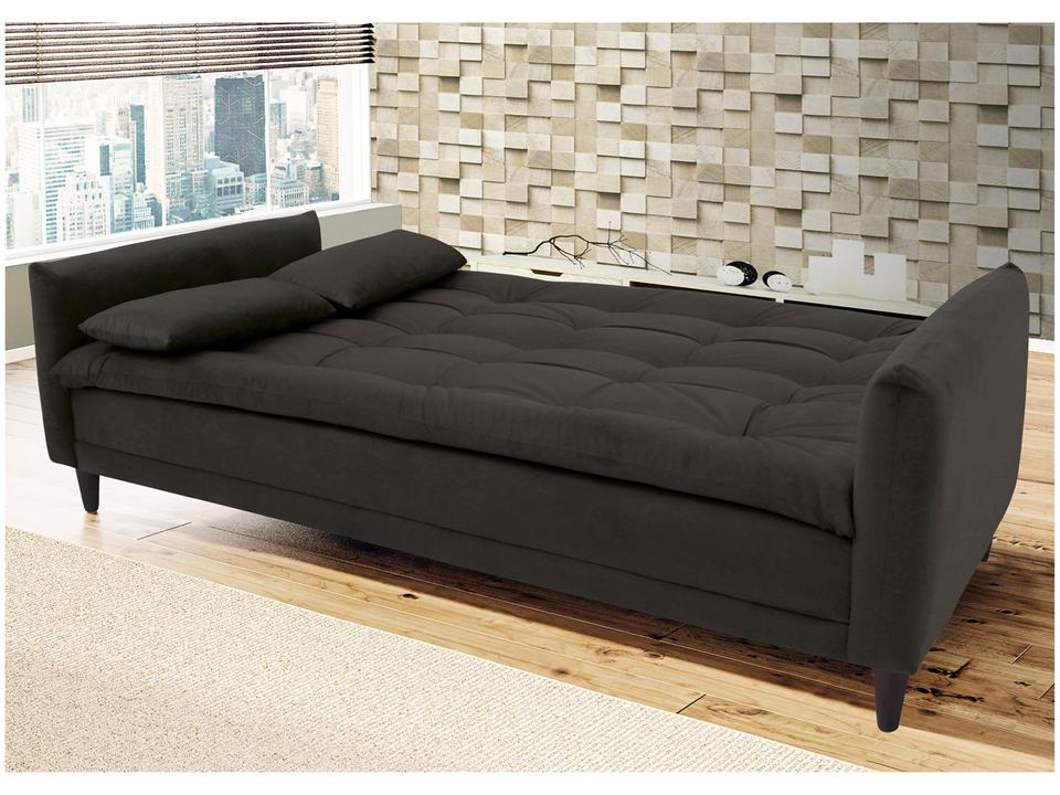 Sofá-cama Casal 3 Lugares Reclinável Suede Linoforte Estela - 3