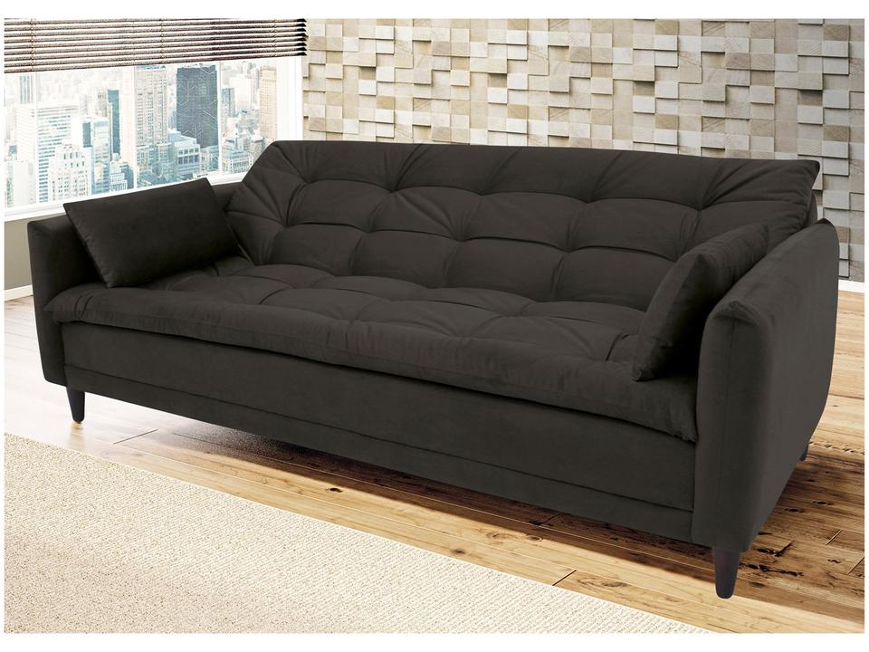 Sofá-cama Casal 3 Lugares Reclinável Suede Linoforte Estela - 7