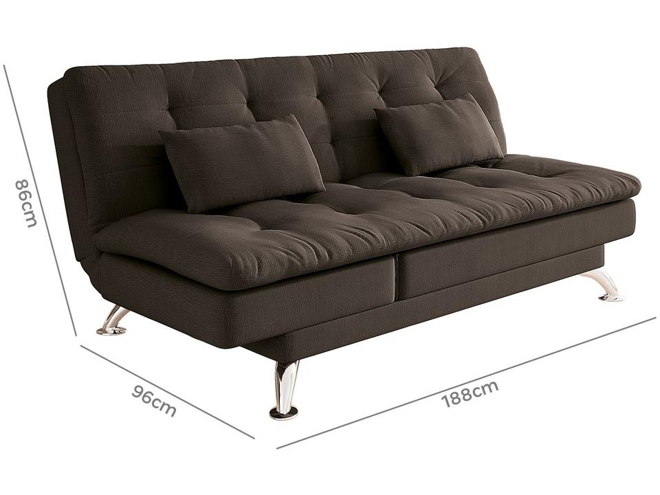 Sofá-cama Casal 3 Lugares Reclinável Suede Linoforte Jade A2 - 11