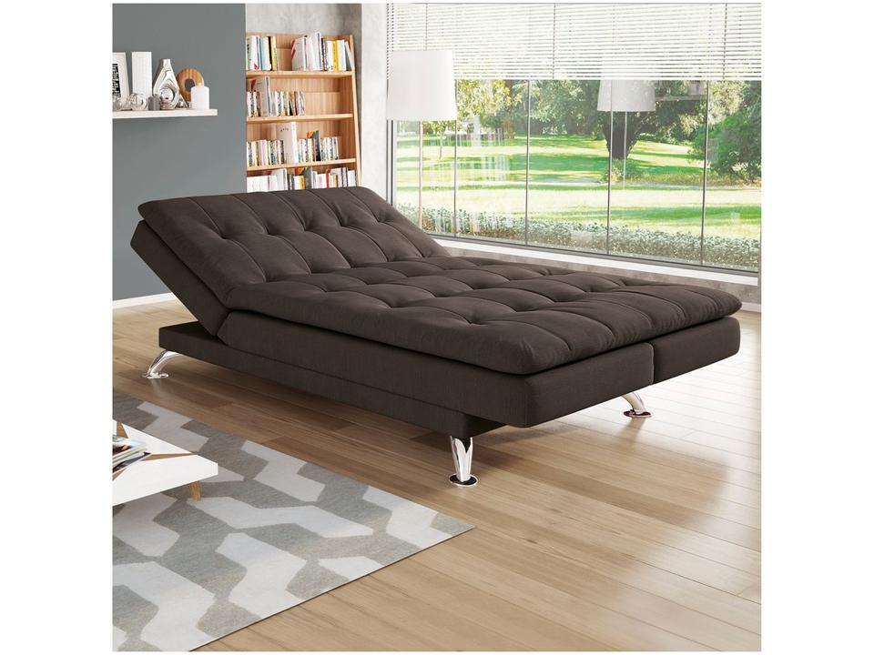 Sofá-cama Casal 3 Lugares Reclinável Suede Linoforte Jade A2 - 4