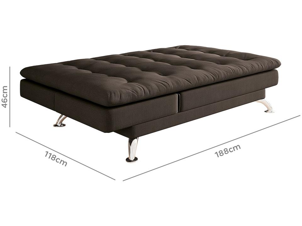 Sofá-cama Casal 3 Lugares Reclinável Suede Linoforte Jade A2 - 12