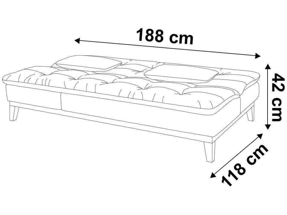 Sofá-cama Casal 3 Lugares Reclinável Suede Linoforte Jade BPM A2 - 11