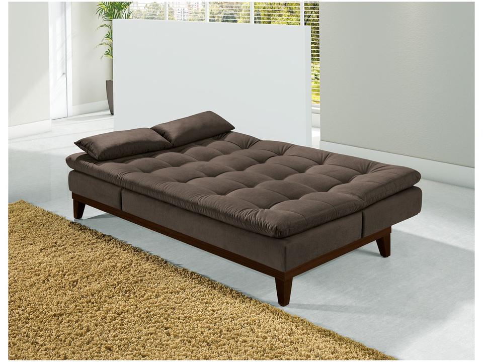 Sofá-cama Casal 3 Lugares Reclinável Suede Linoforte Jade BPM A2 - 5