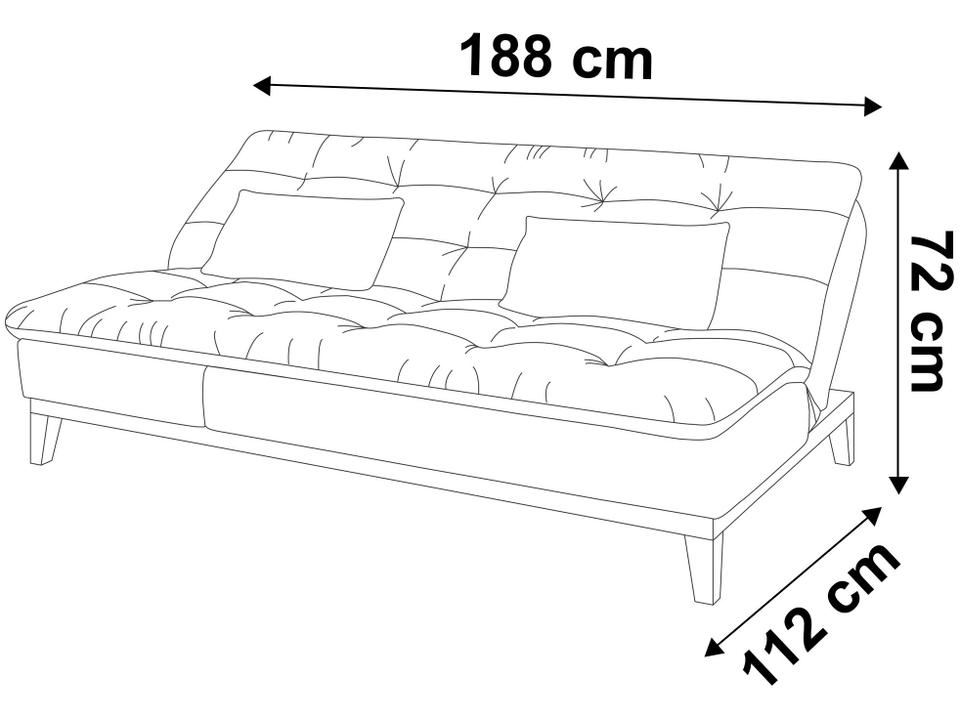 Sofá-cama Casal 3 Lugares Reclinável Suede Linoforte Jade BPM A2 - 10