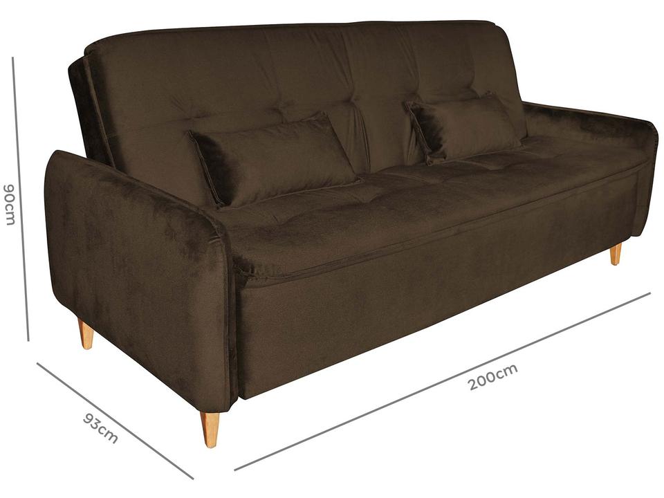 Sofá-cama Casal 3 Lugares Reclinável Suede Matrix Donna - 8