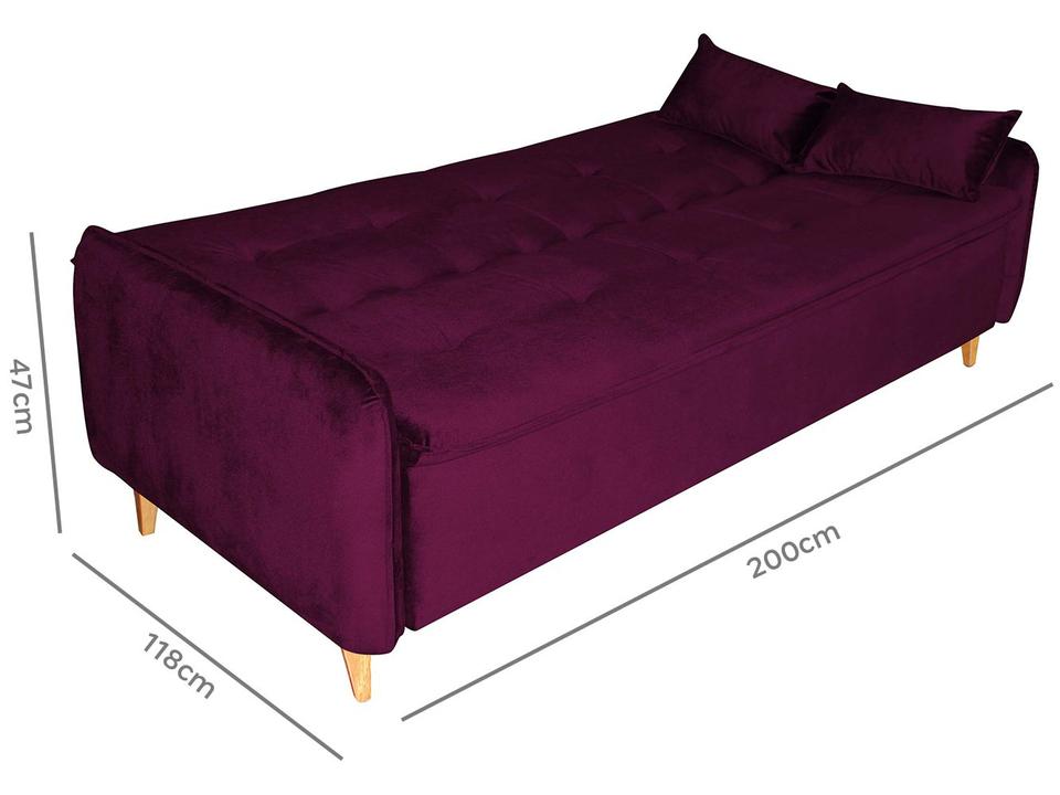 Sofá-cama Casal 3 Lugares Reclinável Suede Matrix Donna - 9