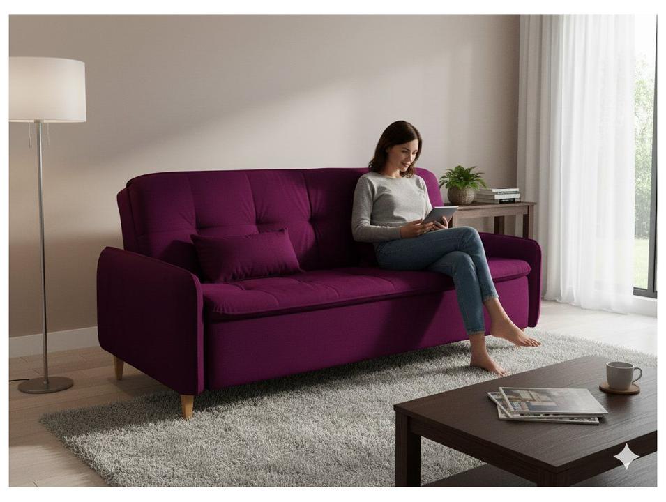 Sofá-cama Casal 3 Lugares Reclinável Suede Matrix Donna - 1