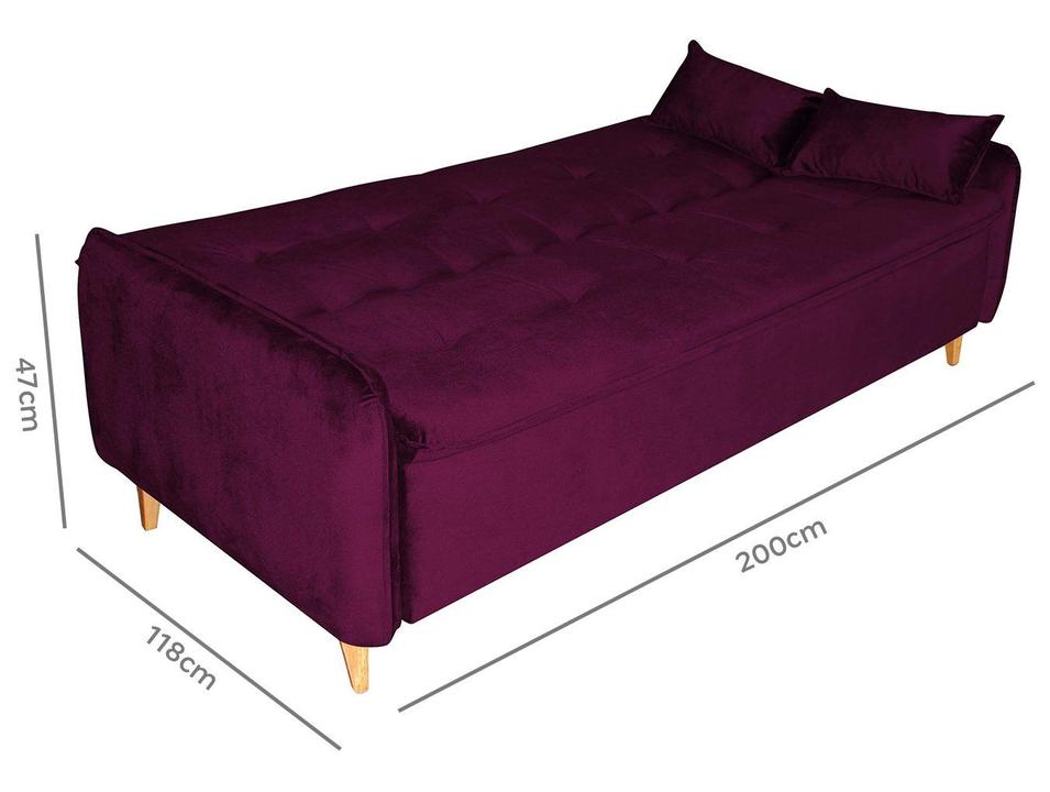 Sofá-cama Casal 3 Lugares Reclinável Suede Matrix Donna - 9