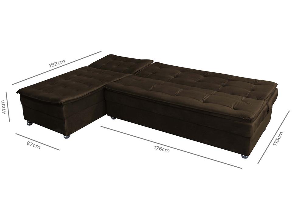 Sofá-cama Casal 3 Lugares Reclinável Suede Matrix Penélope - 10