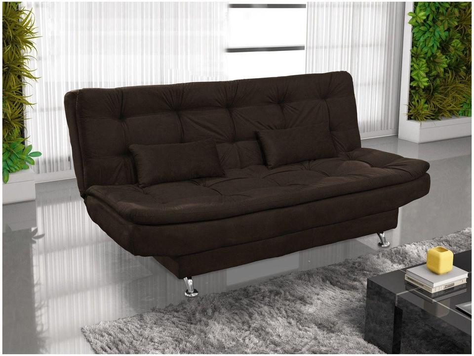 Sofá-cama Casal 3 Lugares Reclinável Veludo Light Matrix Salomé - 3