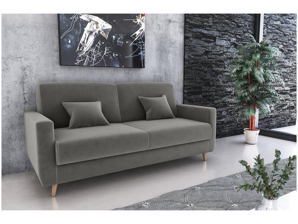 Sofá-cama Casal 3 Lugares Reclinável Veludo Matrix Emília - 3