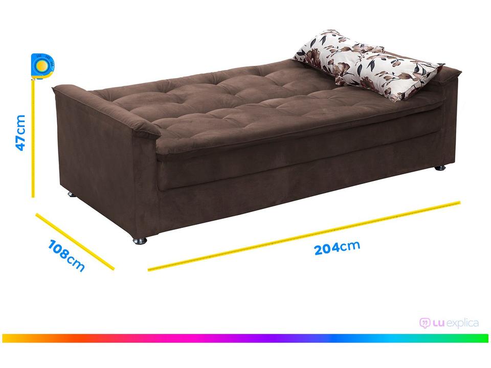 Sofá-cama Casal 3 Lugares Reclinável Veludo - 3