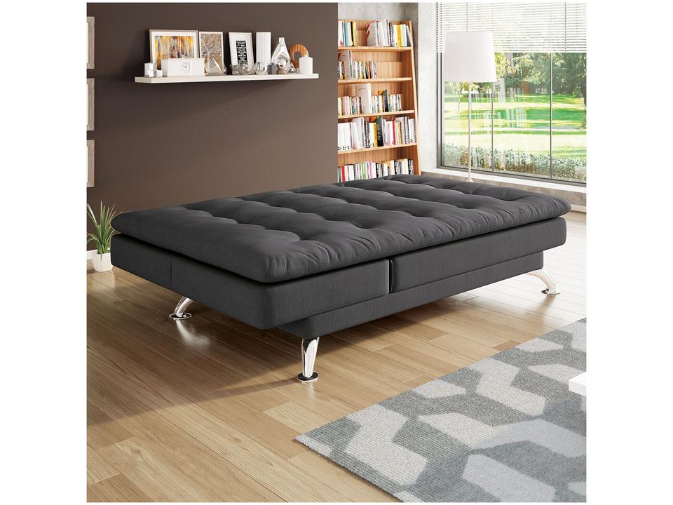 Sofá-cama Casal 3 Lugares Suede Linoforte Jade A2 - 6