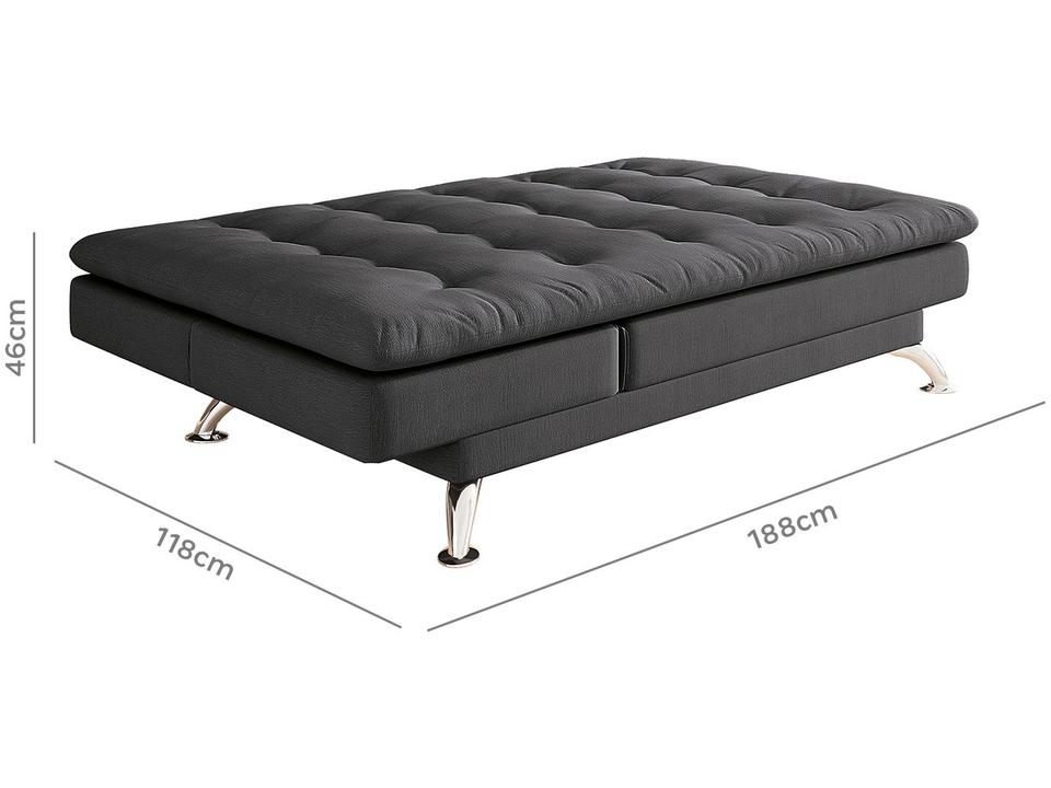 Sofá-cama Casal 3 Lugares Suede Linoforte Jade A2 - 11