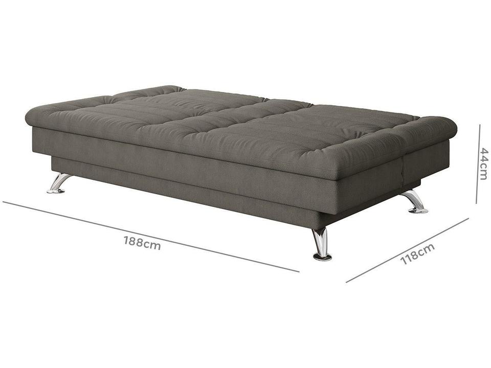 Sofá-cama Casal 3 Lugares Suede Reclinável Linoforte Maya - 9