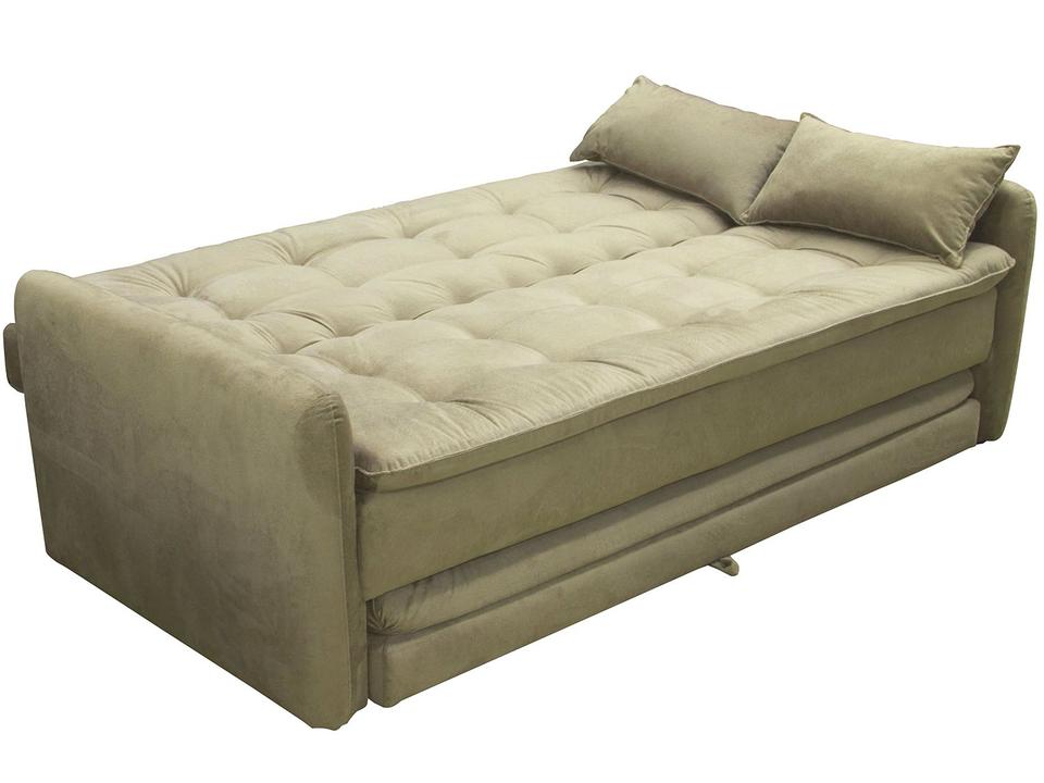 Sofá-Cama Casal 3 Lugares Suede Reclinável Matrix Madalena - 4